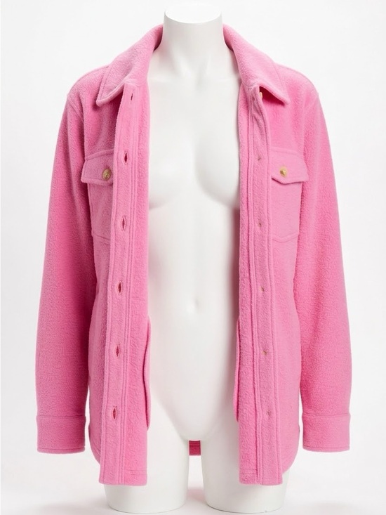 Thread & Supply Jackets & Blazers - Thread & Supply Bright Hot Pink Teddy Shacket with Chest Pockets Size Small